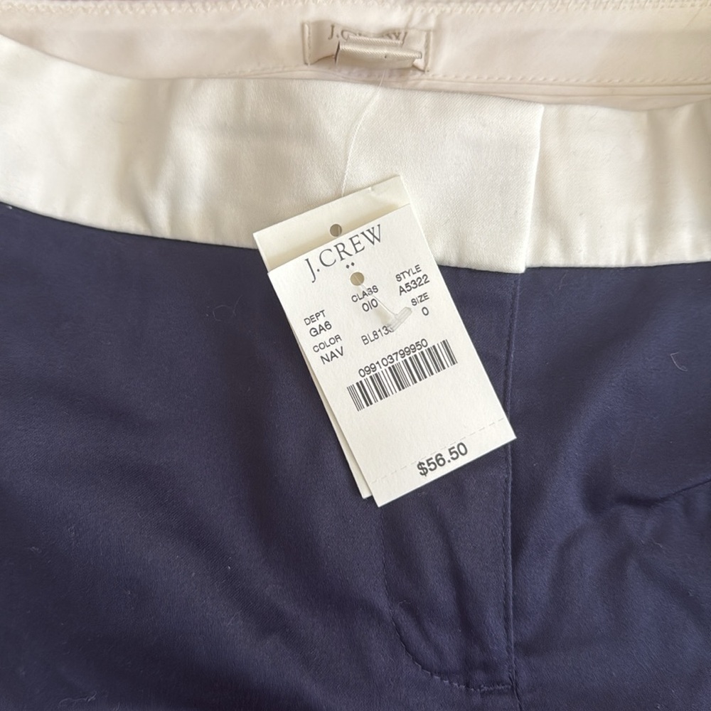 Navy and White Colorblock Shorts